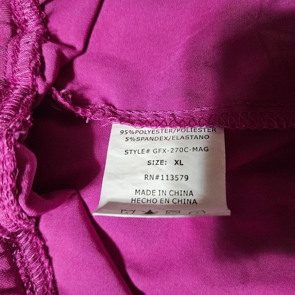 Scrubaid Performance Women Magenta Pink Scrub Set Top L Pants XL